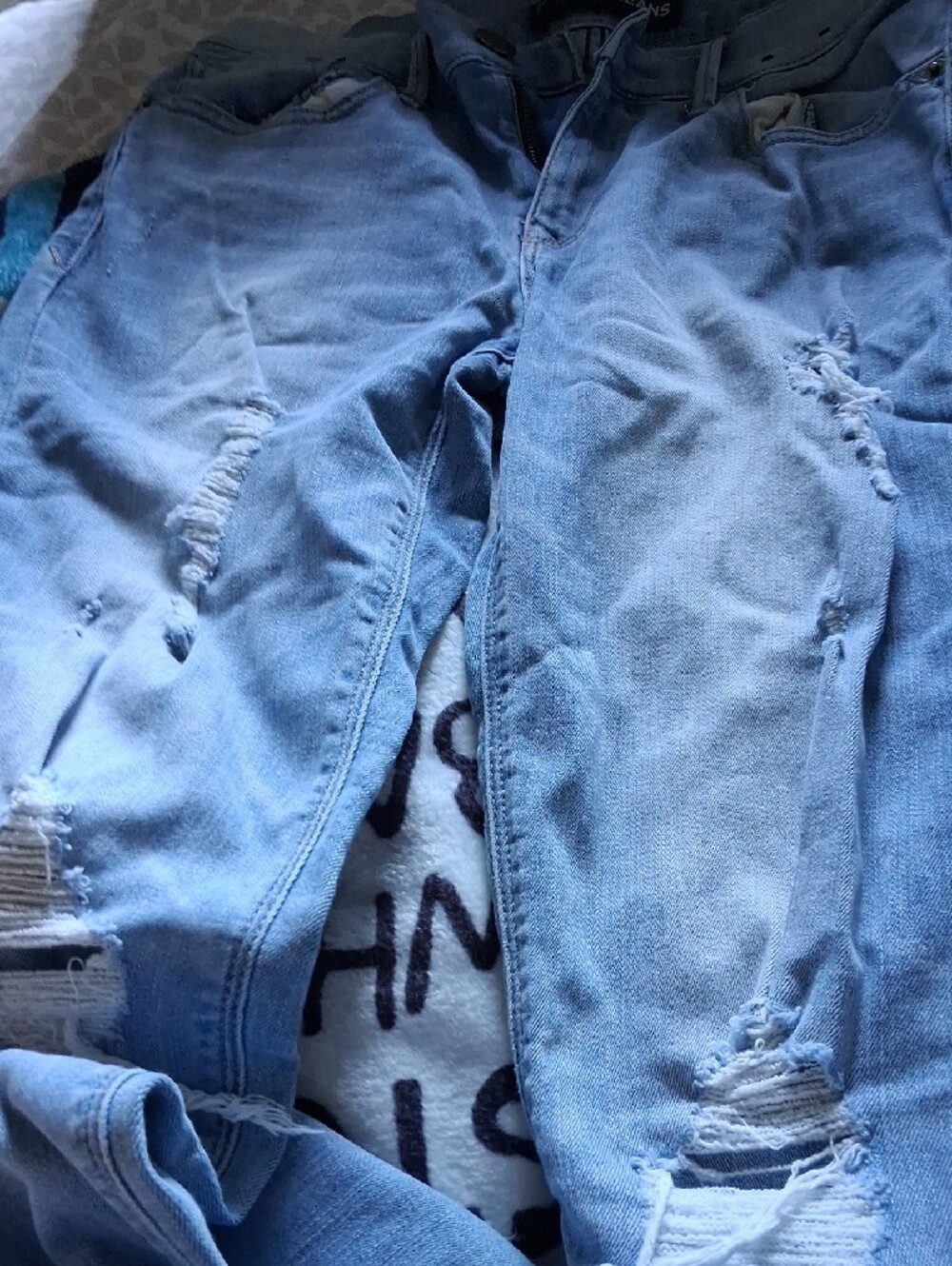 Express High-Rise Light Blue Women's Jeans - Picture 3 of 4